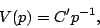 \begin{displaymath}
V(p)=C'p^{-1},
\end{displaymath}